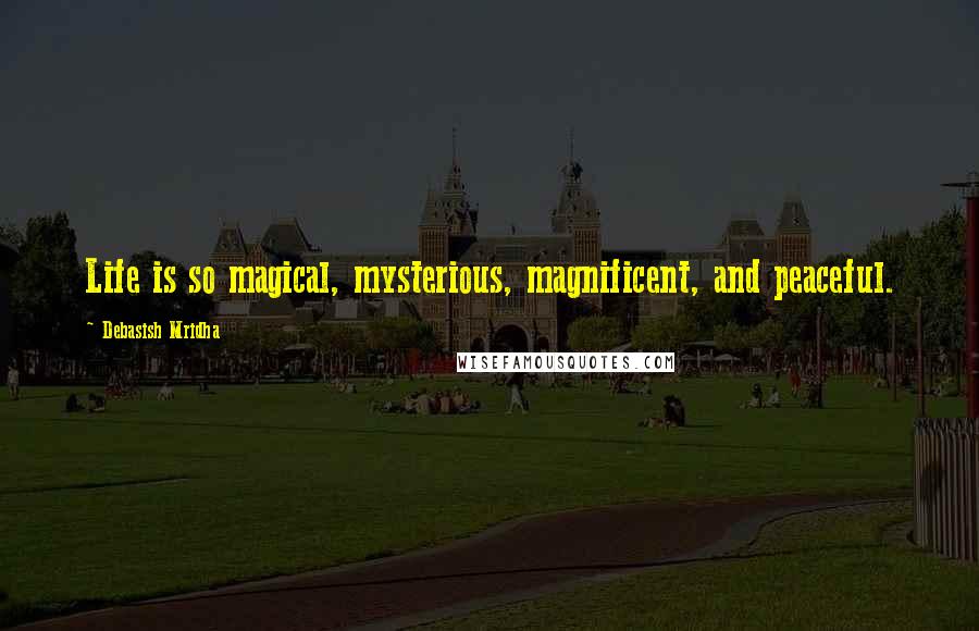 Debasish Mridha Quotes: Life is so magical, mysterious, magnificent, and peaceful.