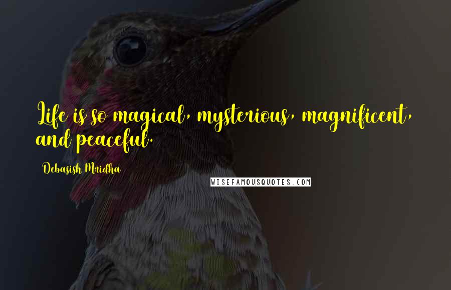 Debasish Mridha Quotes: Life is so magical, mysterious, magnificent, and peaceful.