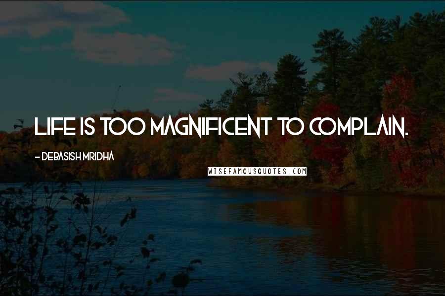 Debasish Mridha Quotes: Life is too magnificent to complain.