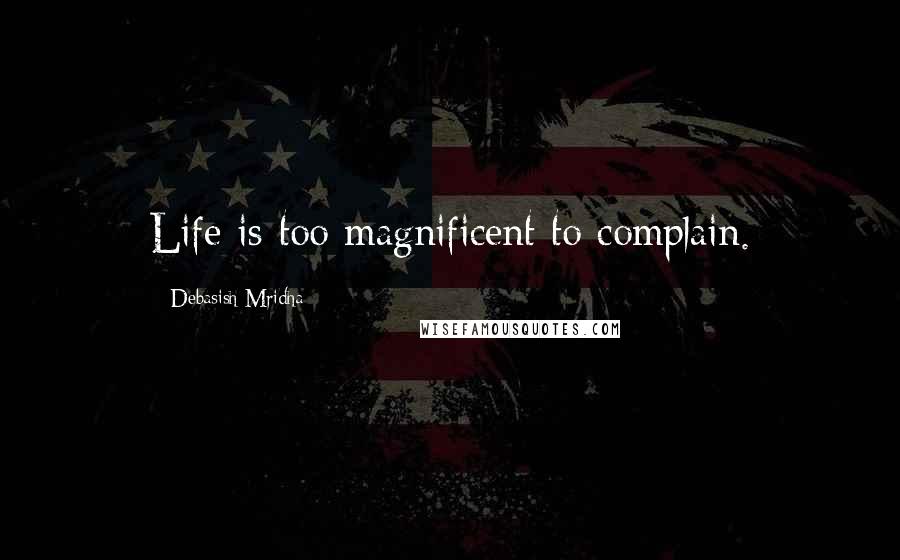 Debasish Mridha Quotes: Life is too magnificent to complain.