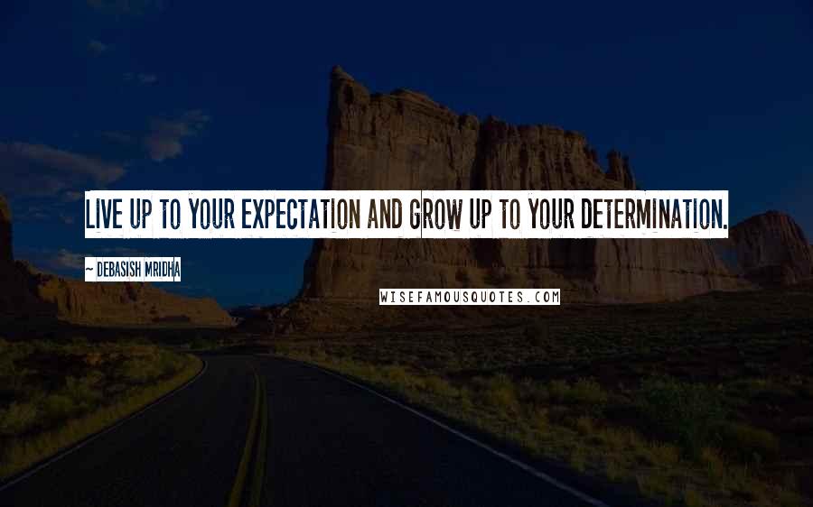 Debasish Mridha Quotes: Live up to your expectation and grow up to your determination.