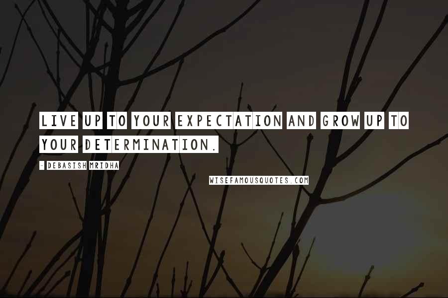 Debasish Mridha Quotes: Live up to your expectation and grow up to your determination.