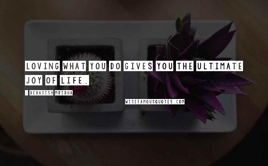 Debasish Mridha Quotes: Loving what you do gives you the ultimate joy of life.