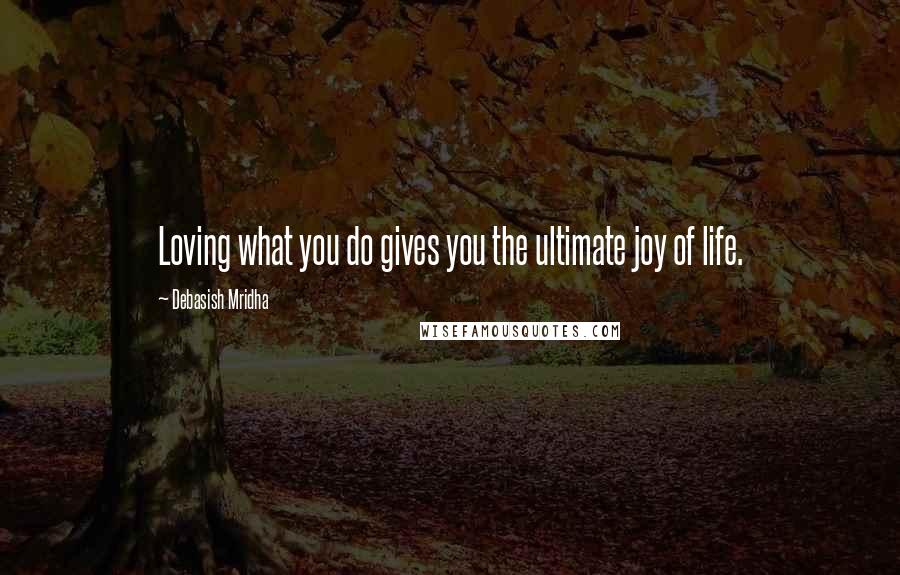 Debasish Mridha Quotes: Loving what you do gives you the ultimate joy of life.