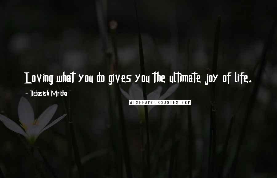 Debasish Mridha Quotes: Loving what you do gives you the ultimate joy of life.