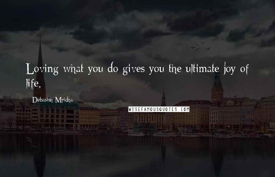 Debasish Mridha Quotes: Loving what you do gives you the ultimate joy of life.