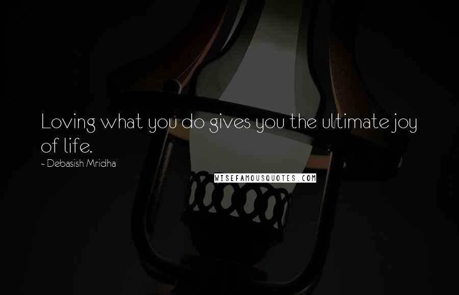Debasish Mridha Quotes: Loving what you do gives you the ultimate joy of life.