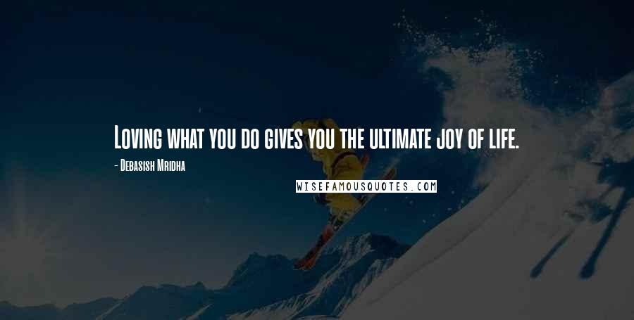 Debasish Mridha Quotes: Loving what you do gives you the ultimate joy of life.