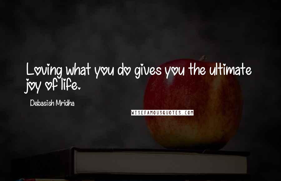 Debasish Mridha Quotes: Loving what you do gives you the ultimate joy of life.