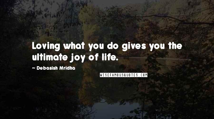 Debasish Mridha Quotes: Loving what you do gives you the ultimate joy of life.