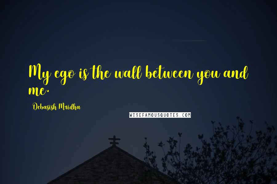Debasish Mridha Quotes: My ego is the wall between you and me.