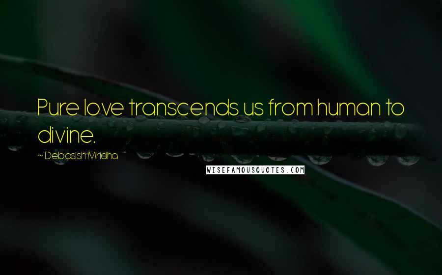 Debasish Mridha Quotes: Pure love transcends us from human to divine.