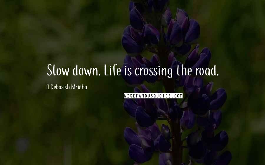 Debasish Mridha Quotes: Slow down. Life is crossing the road.