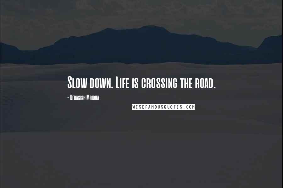 Debasish Mridha Quotes: Slow down. Life is crossing the road.