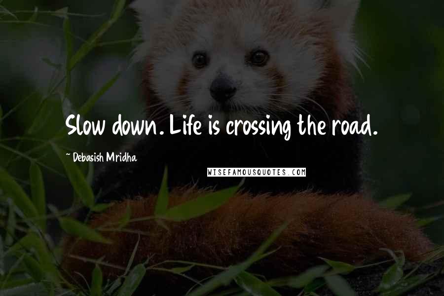 Debasish Mridha Quotes: Slow down. Life is crossing the road.