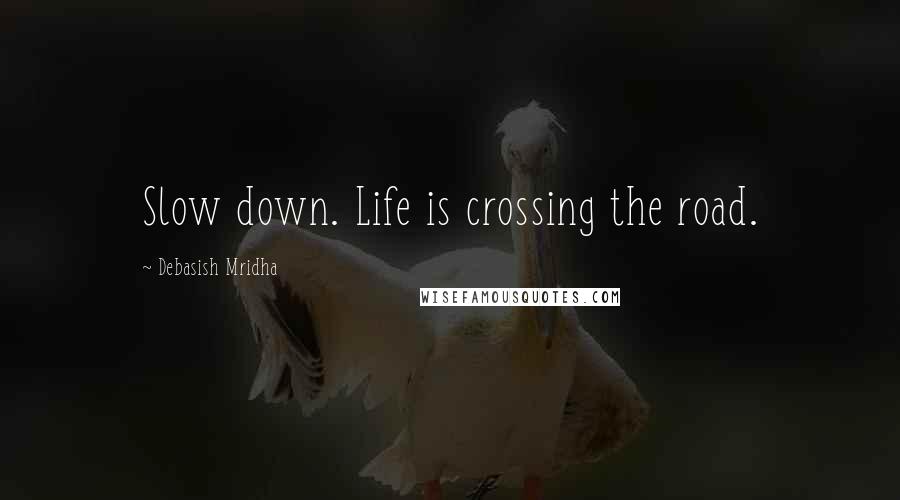 Debasish Mridha Quotes: Slow down. Life is crossing the road.