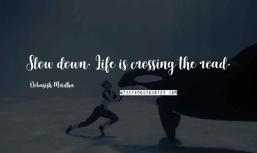 Debasish Mridha Quotes: Slow down. Life is crossing the road.