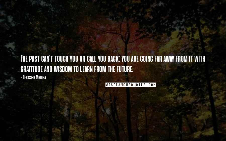 Debasish Mridha Quotes: The past can't touch you or call you back; you are going far away from it with gratitude and wisdom to learn from the future.