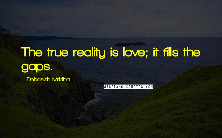 Debasish Mridha Quotes: The true reality is love; it fills the gaps.