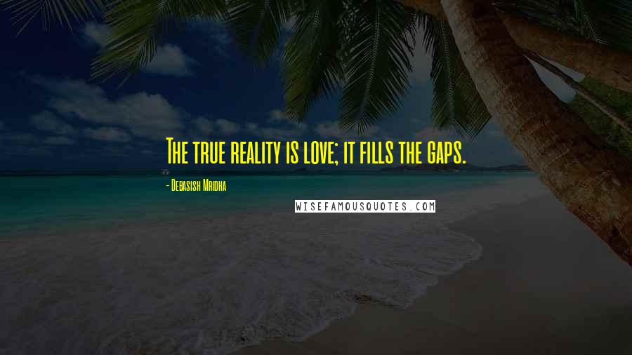 Debasish Mridha Quotes: The true reality is love; it fills the gaps.