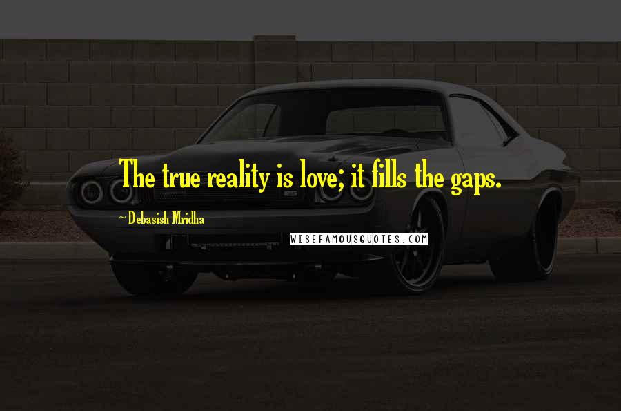 Debasish Mridha Quotes: The true reality is love; it fills the gaps.