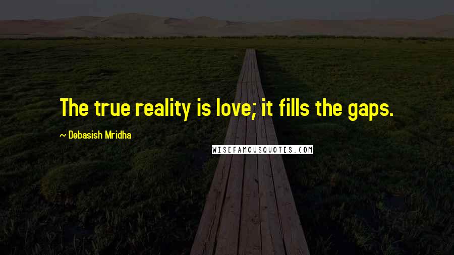 Debasish Mridha Quotes: The true reality is love; it fills the gaps.