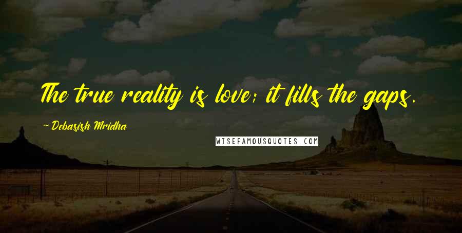 Debasish Mridha Quotes: The true reality is love; it fills the gaps.