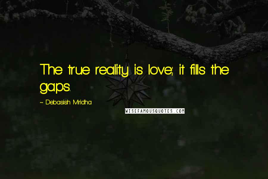 Debasish Mridha Quotes: The true reality is love; it fills the gaps.