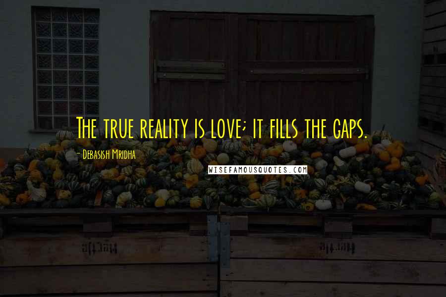 Debasish Mridha Quotes: The true reality is love; it fills the gaps.