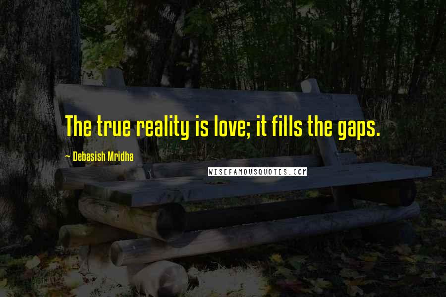 Debasish Mridha Quotes: The true reality is love; it fills the gaps.