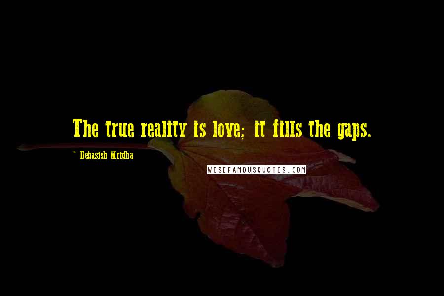 Debasish Mridha Quotes: The true reality is love; it fills the gaps.