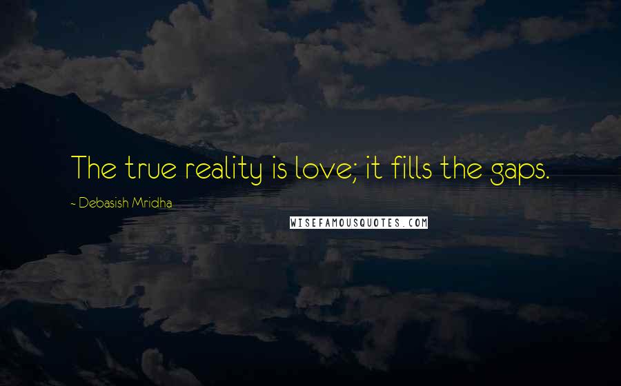 Debasish Mridha Quotes: The true reality is love; it fills the gaps.