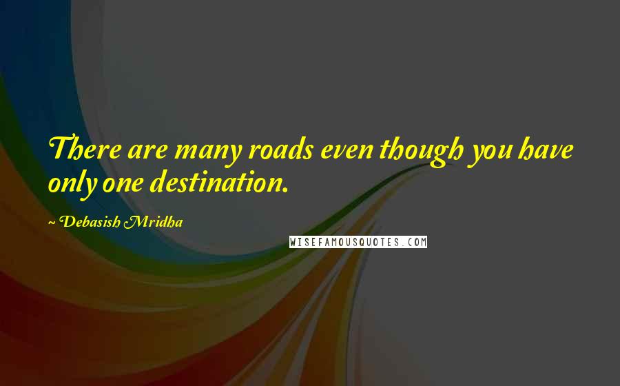 Debasish Mridha Quotes: There are many roads even though you have only one destination.