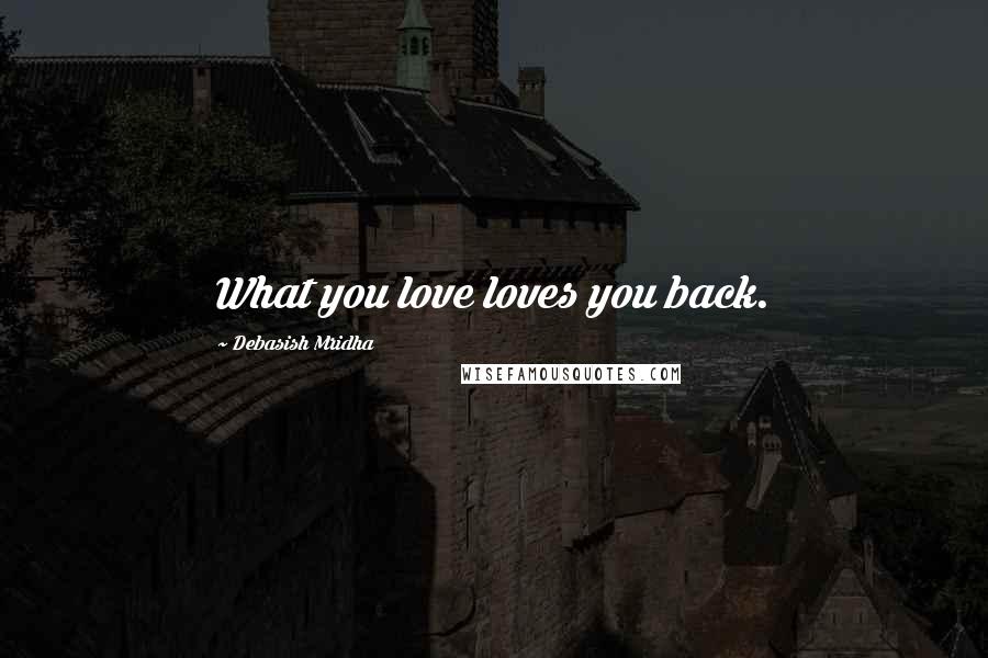 Debasish Mridha Quotes: What you love loves you back.