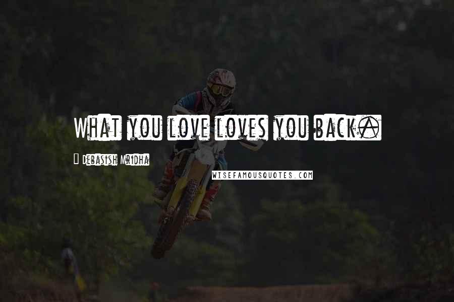 Debasish Mridha Quotes: What you love loves you back.