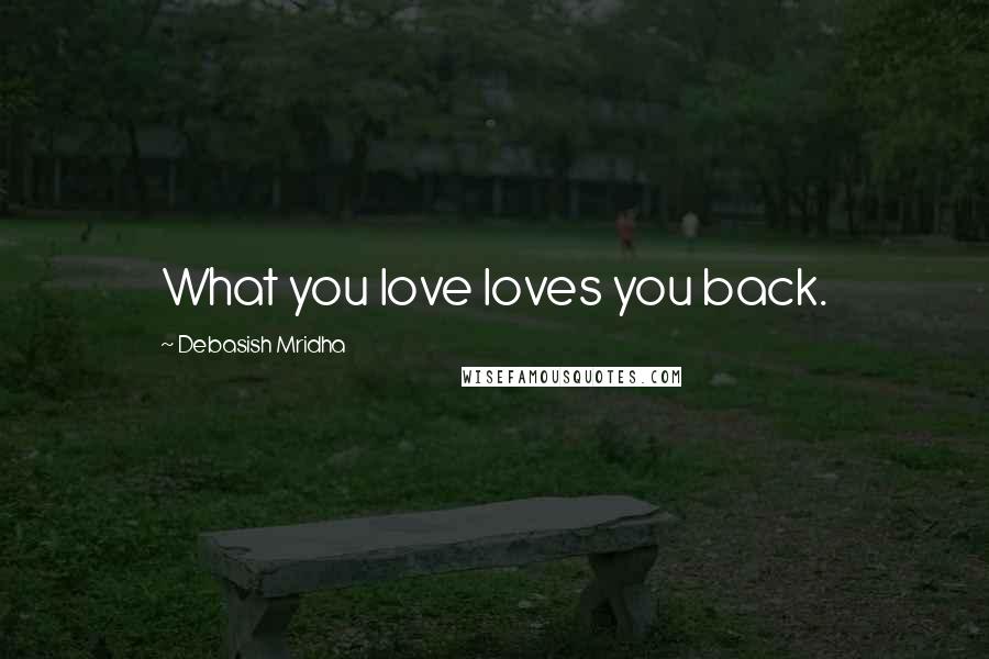 Debasish Mridha Quotes: What you love loves you back.