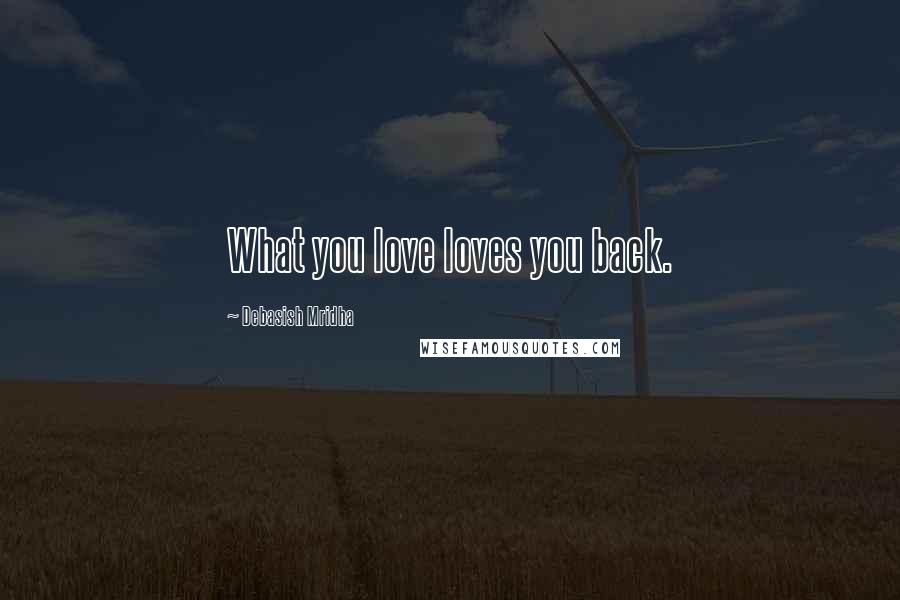 Debasish Mridha Quotes: What you love loves you back.