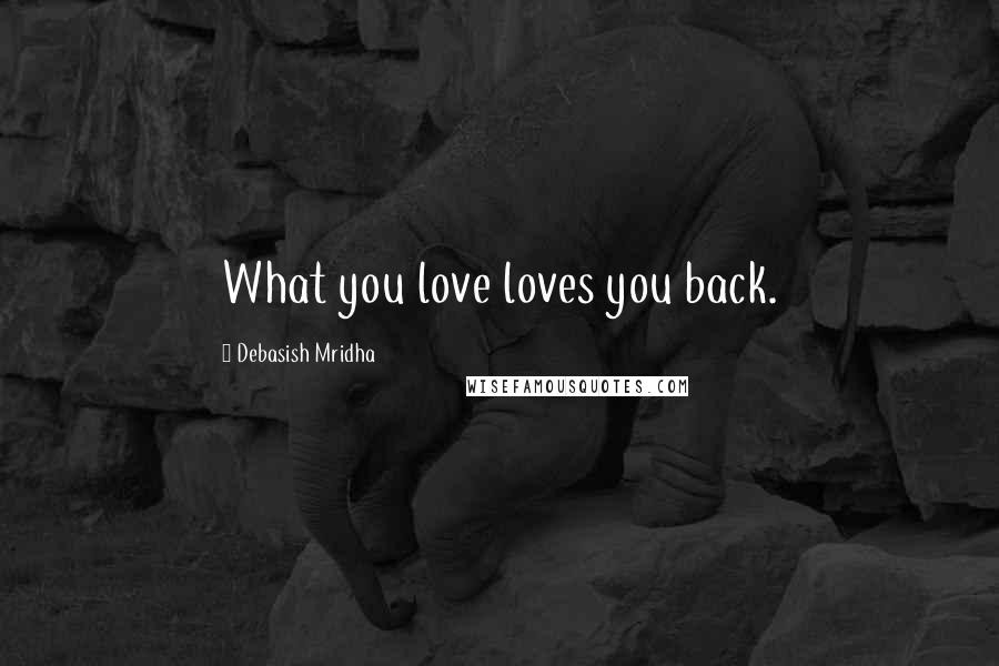 Debasish Mridha Quotes: What you love loves you back.