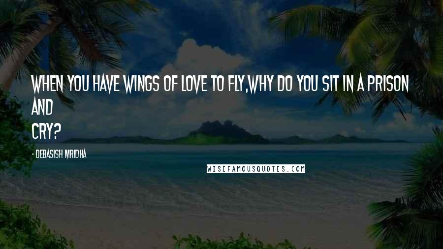 Debasish Mridha Quotes: When you have wings of love to fly,why do you sit in a prison and cry?
