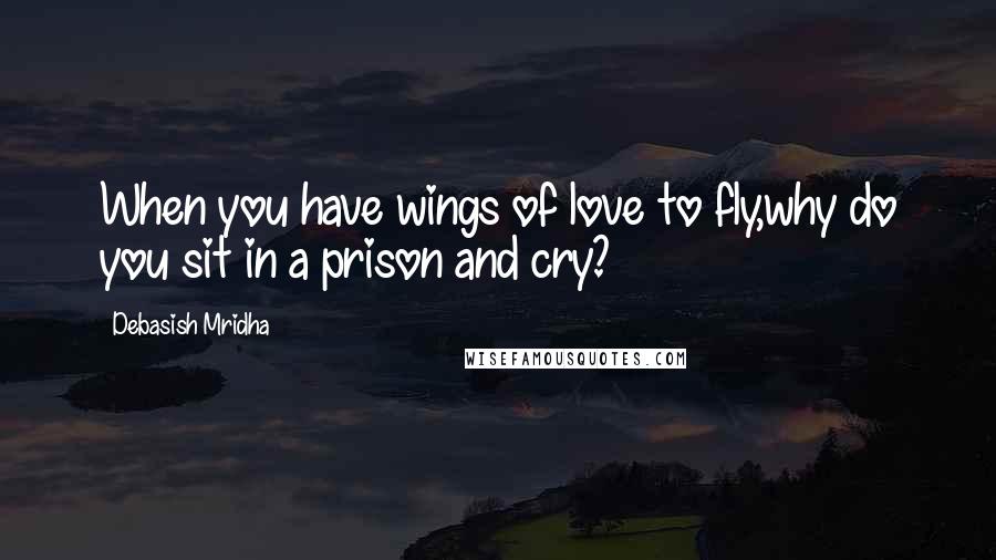 Debasish Mridha Quotes: When you have wings of love to fly,why do you sit in a prison and cry?