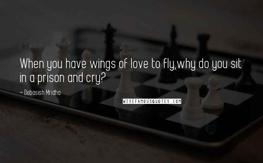Debasish Mridha Quotes: When you have wings of love to fly,why do you sit in a prison and cry?