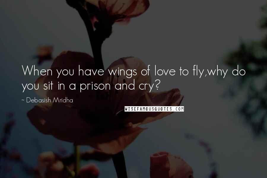 Debasish Mridha Quotes: When you have wings of love to fly,why do you sit in a prison and cry?