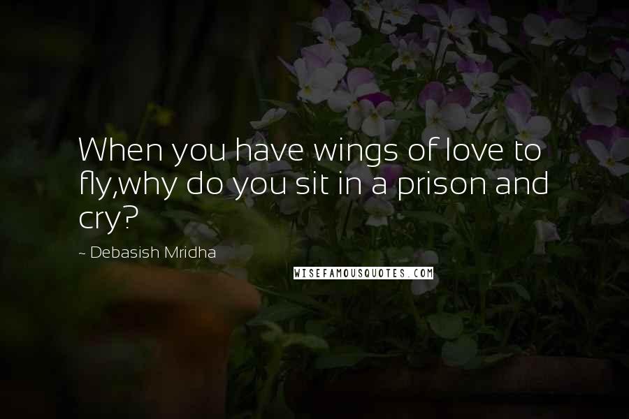 Debasish Mridha Quotes: When you have wings of love to fly,why do you sit in a prison and cry?