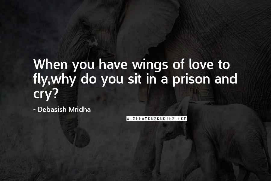 Debasish Mridha Quotes: When you have wings of love to fly,why do you sit in a prison and cry?