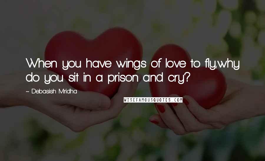 Debasish Mridha Quotes: When you have wings of love to fly,why do you sit in a prison and cry?