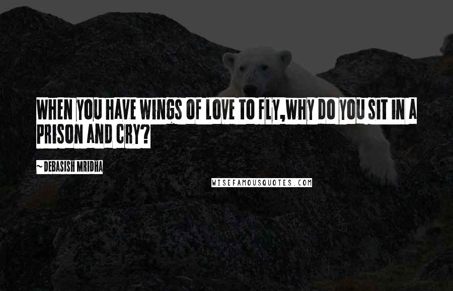 Debasish Mridha Quotes: When you have wings of love to fly,why do you sit in a prison and cry?