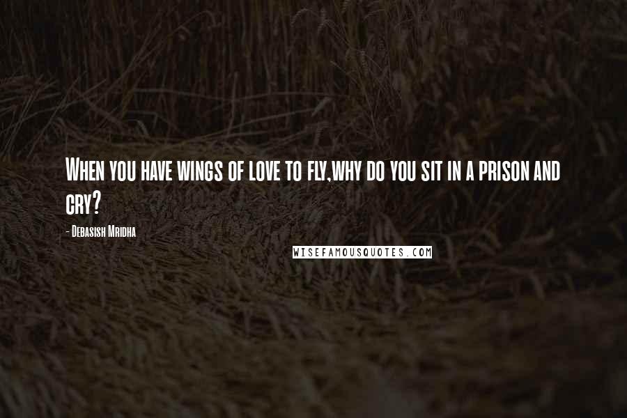 Debasish Mridha Quotes: When you have wings of love to fly,why do you sit in a prison and cry?