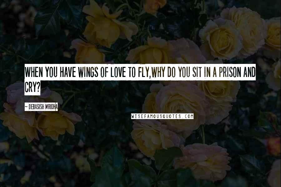 Debasish Mridha Quotes: When you have wings of love to fly,why do you sit in a prison and cry?