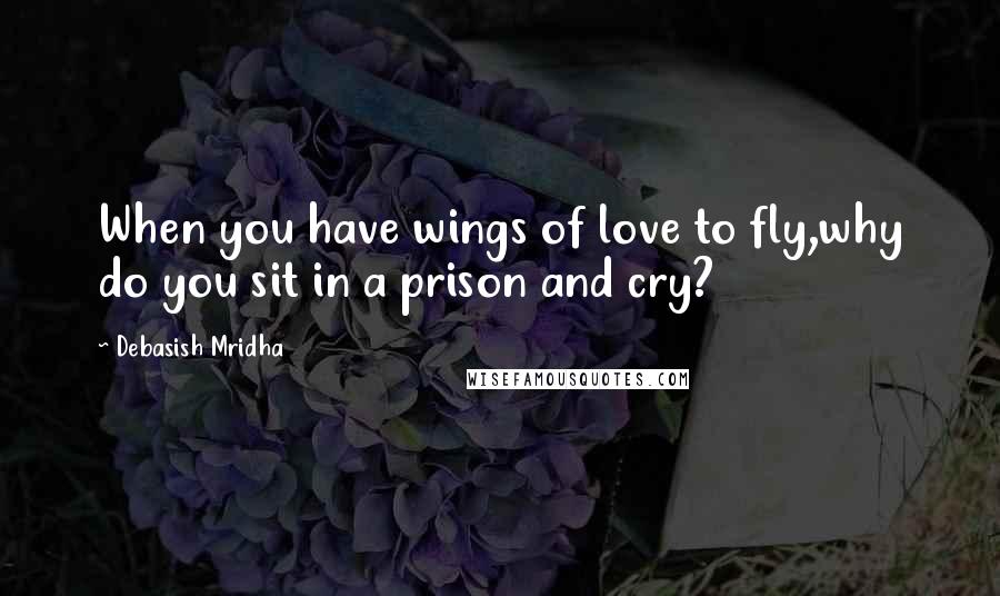 Debasish Mridha Quotes: When you have wings of love to fly,why do you sit in a prison and cry?