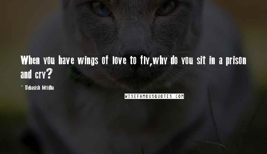 Debasish Mridha Quotes: When you have wings of love to fly,why do you sit in a prison and cry?